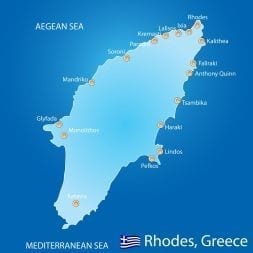 Map Of Rhodes - The Island Of Rhodes