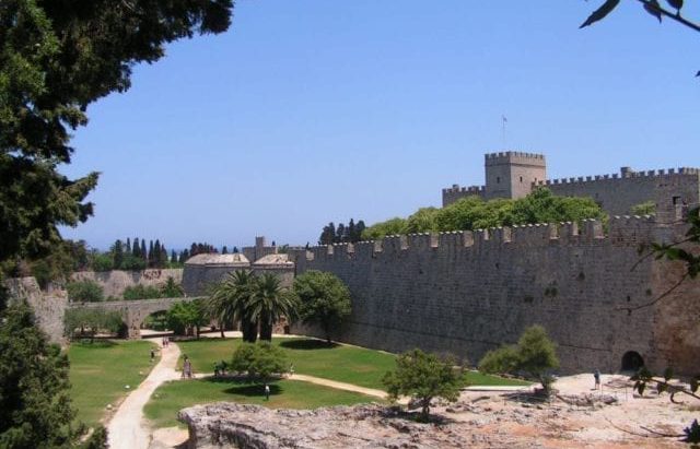 A View From The Gardens - The Palace Of The Grand Masters In Rhodes