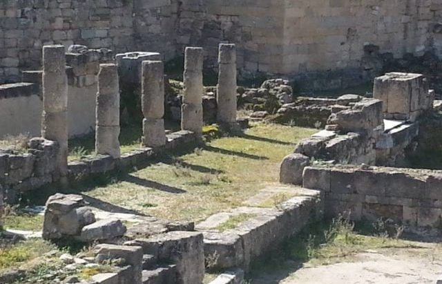 Columns In The Square - Ancient Kamiros In Rhodes
