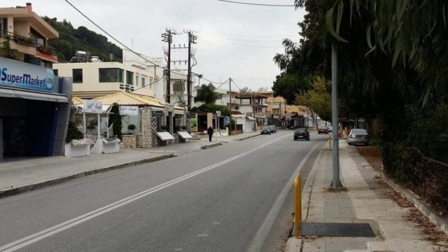 The Main Street Through Ixia In Rhodes