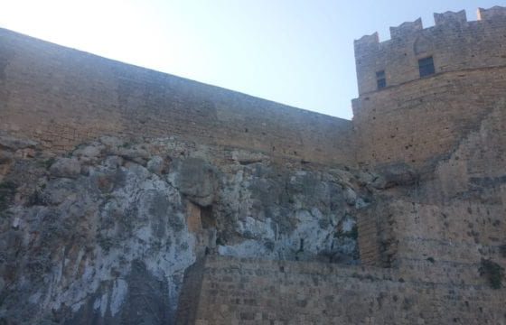 Looking Up The The Knights Castle - The Acropolis Of Lindos in Rhodes