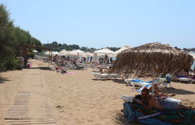 The Beach Of Pefkos In Rhodes