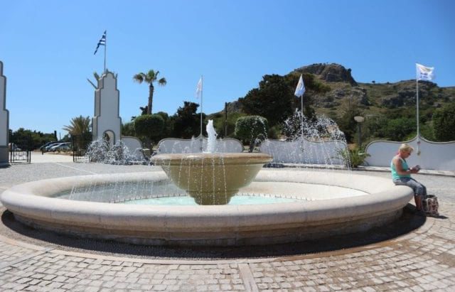 The Beautiful Water Fountain Of Kalithea Springs In Rhodes
